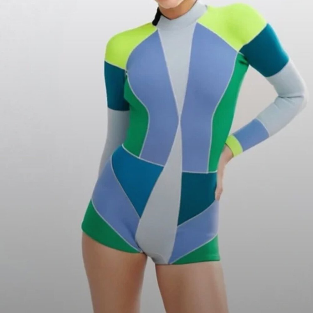Cynthia Rowley short colorblock wetsuit surfsuit springsuit